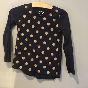 Girl’s Navy Blue and Gold Long Sleeve